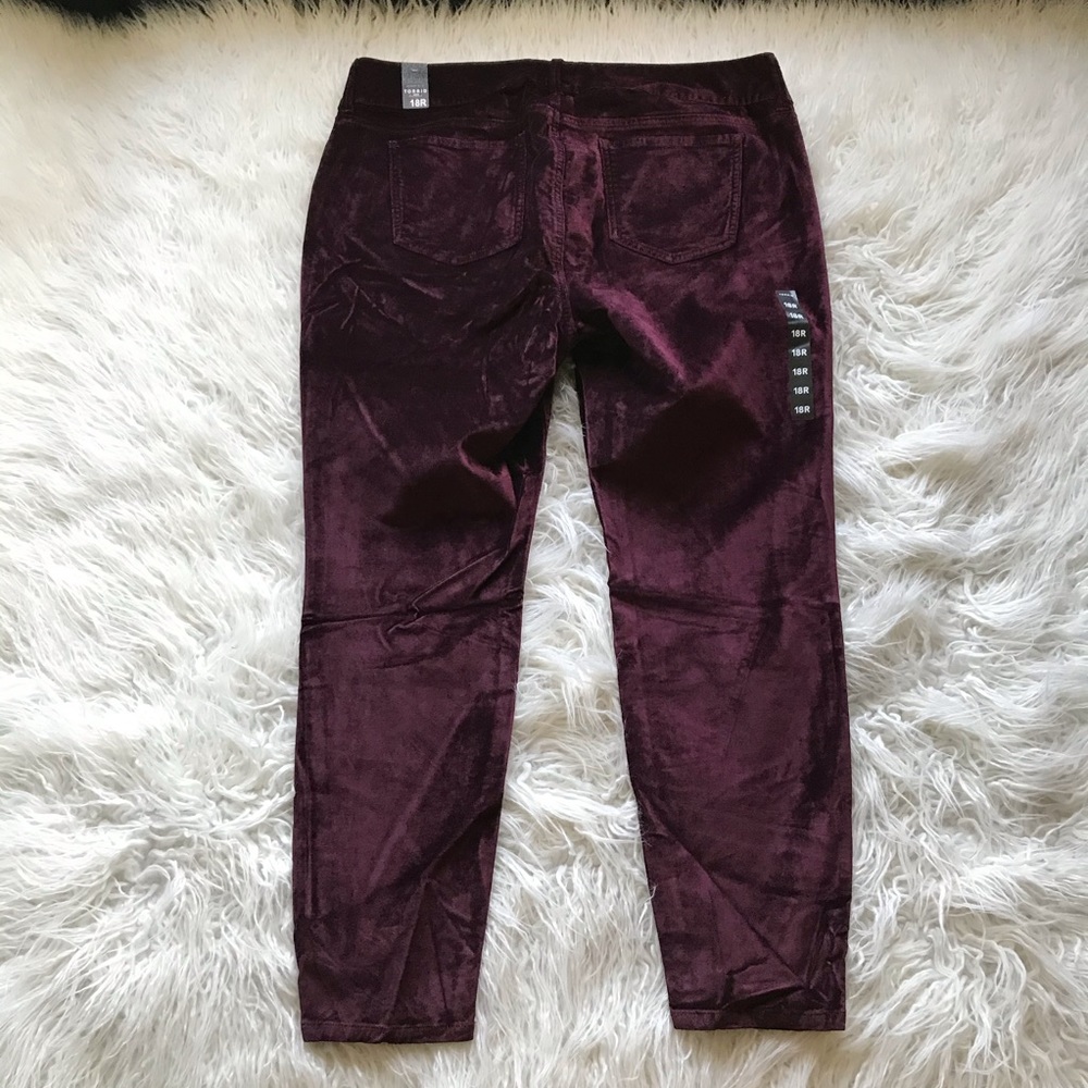 🆕TORRID‎ JEGGING - STRETCH VELVET BURGUNDY PURPLE - Picture 16 of 16